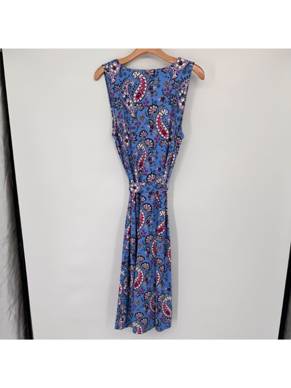 Talbots Effortless Jersey knit Tie Waist Midi Dress Seaside Paisley size large - Picture 11 of 13
